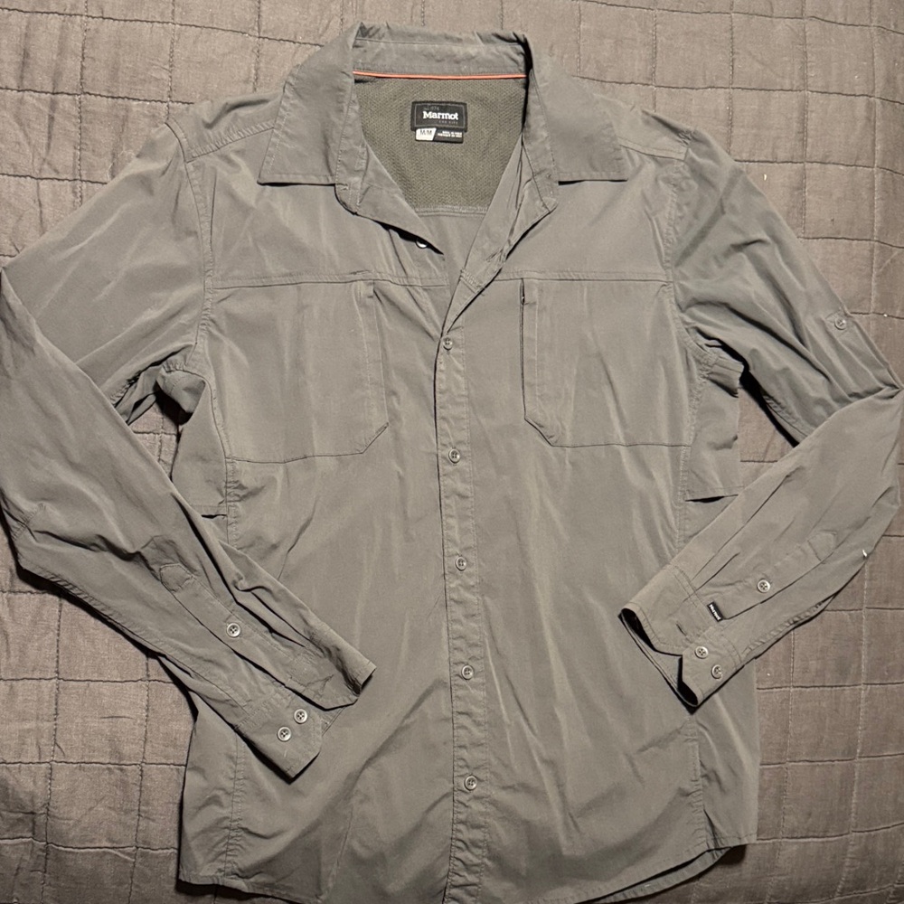 Marmot Men's Charcoal Button-Up Shirt Jacket